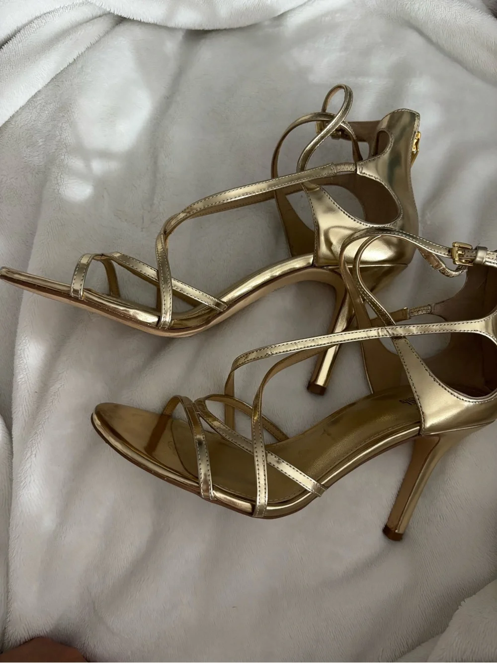 Michael Kors Metallic Gold Strappy High-Heel Sandals